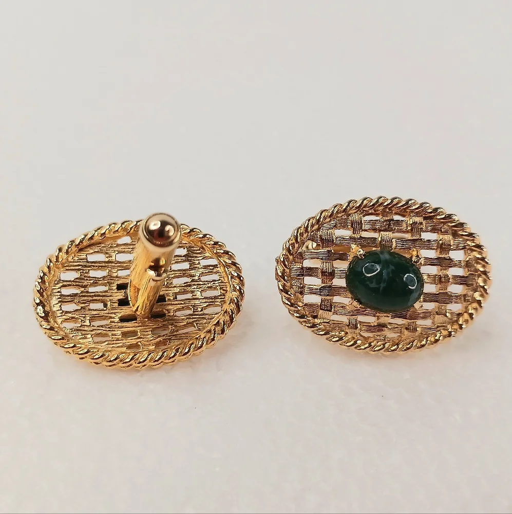 Men's Cufflinks, Jadeite-Omphacite